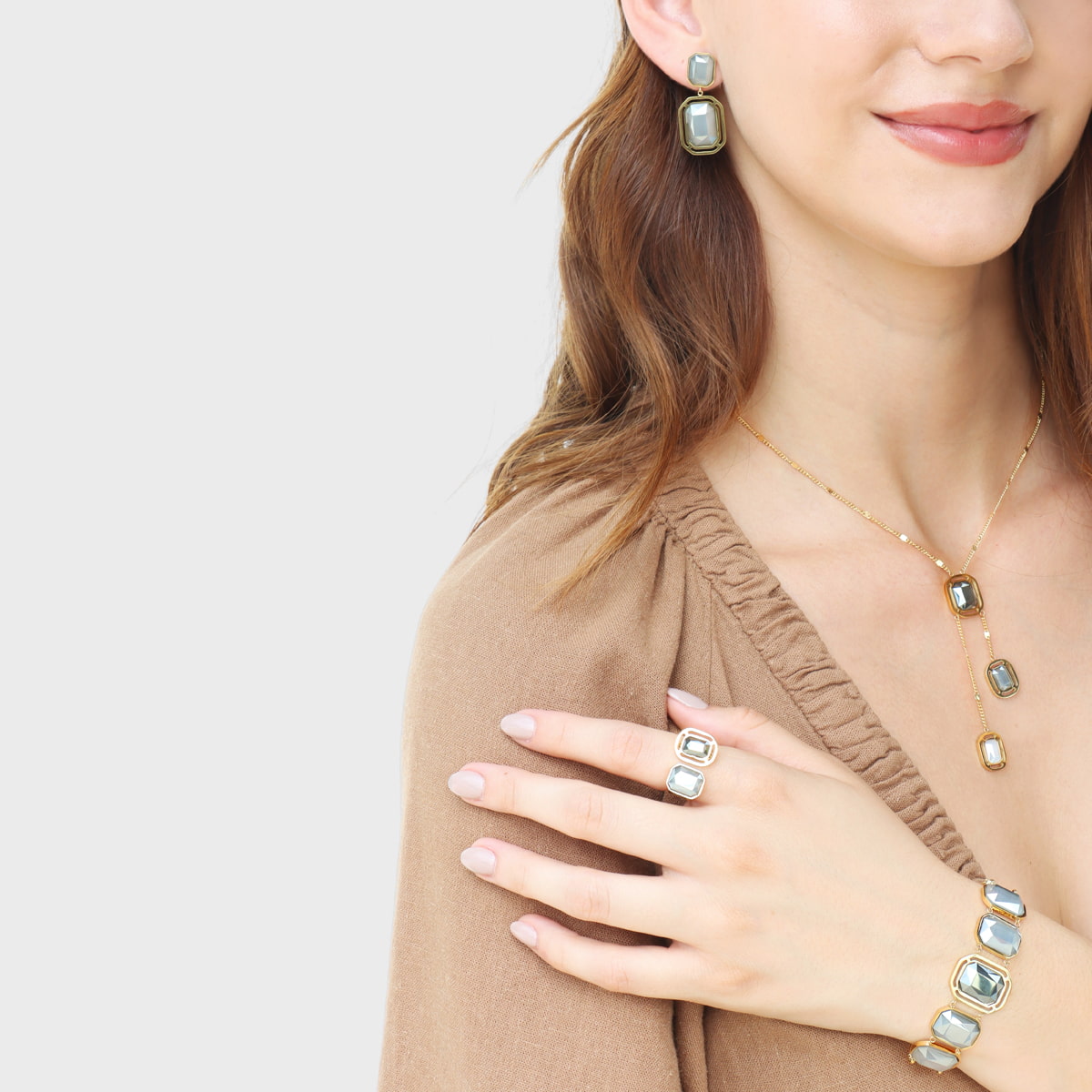 Anillo Pixels Lunitha Gris Anartxy