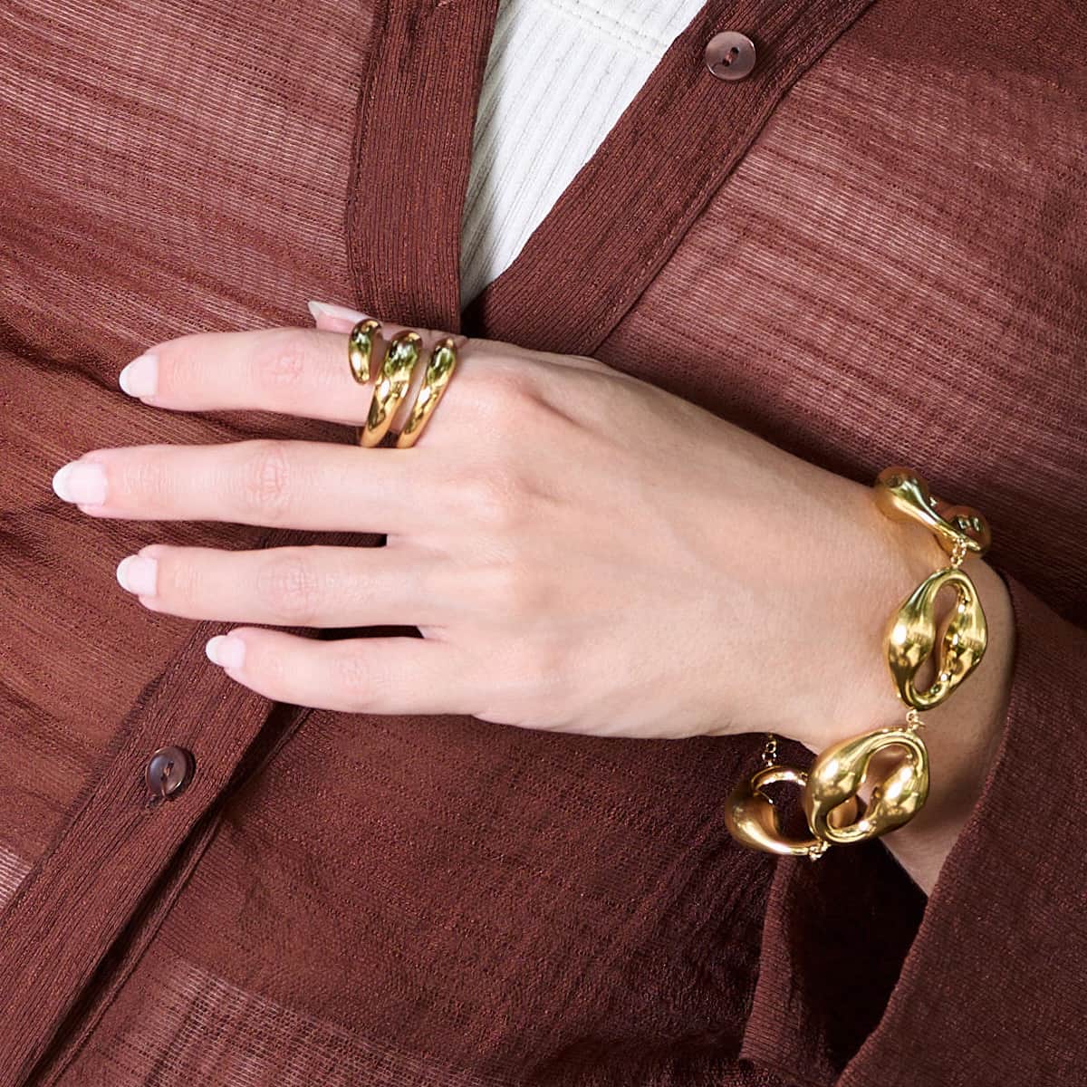 Anillo Waves Oralis Dorado Anartxy