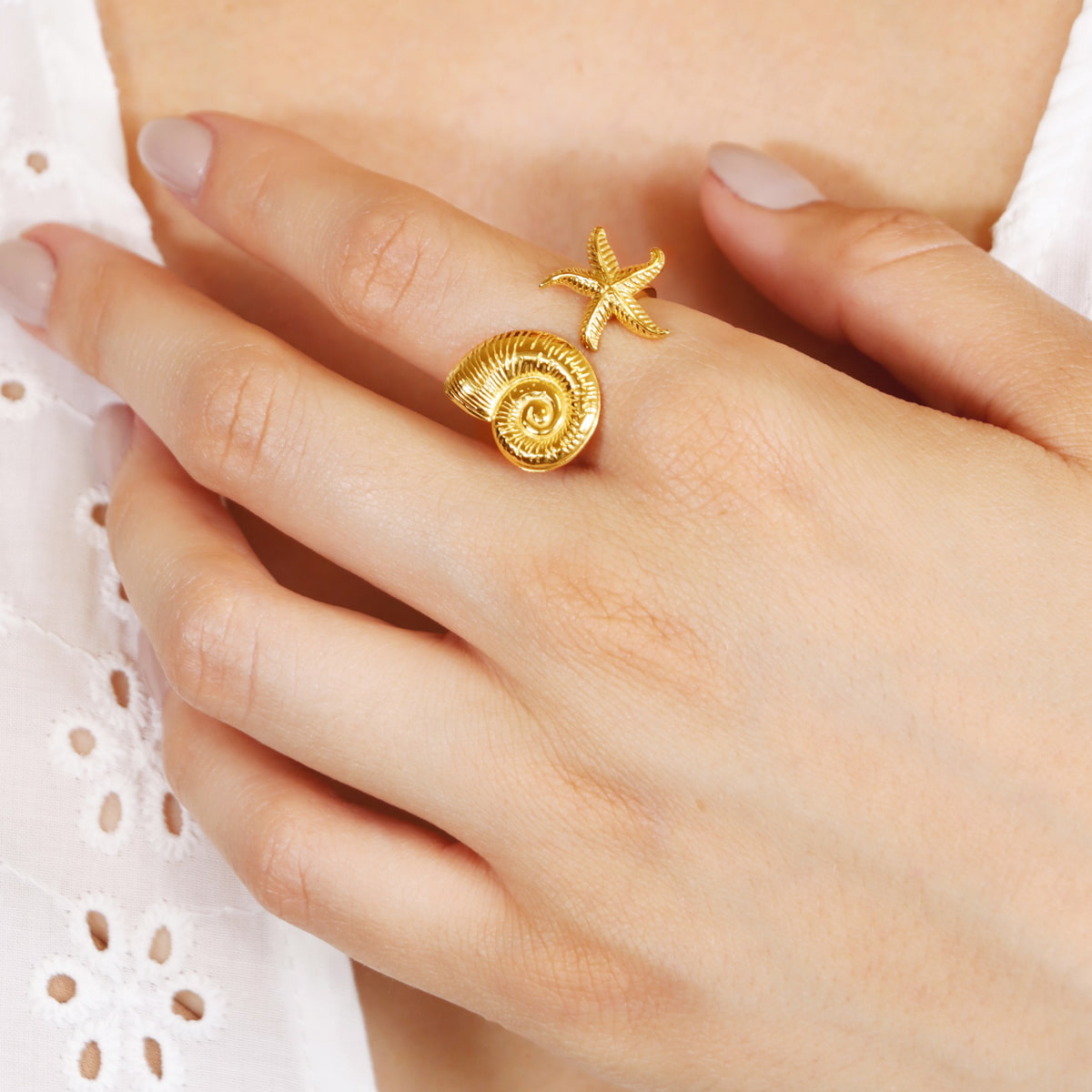 Anillo Tide Nixie Dorado Anartxy