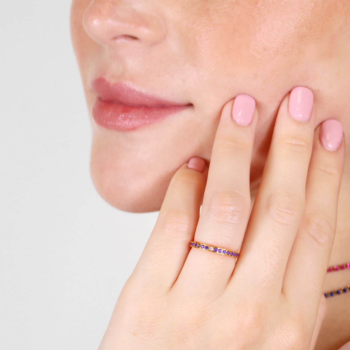 Anillo Sparkle Beam Morado Anartxy