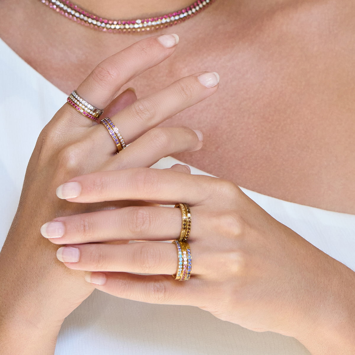 Anillo Sparkle Lit Azul Anartxy