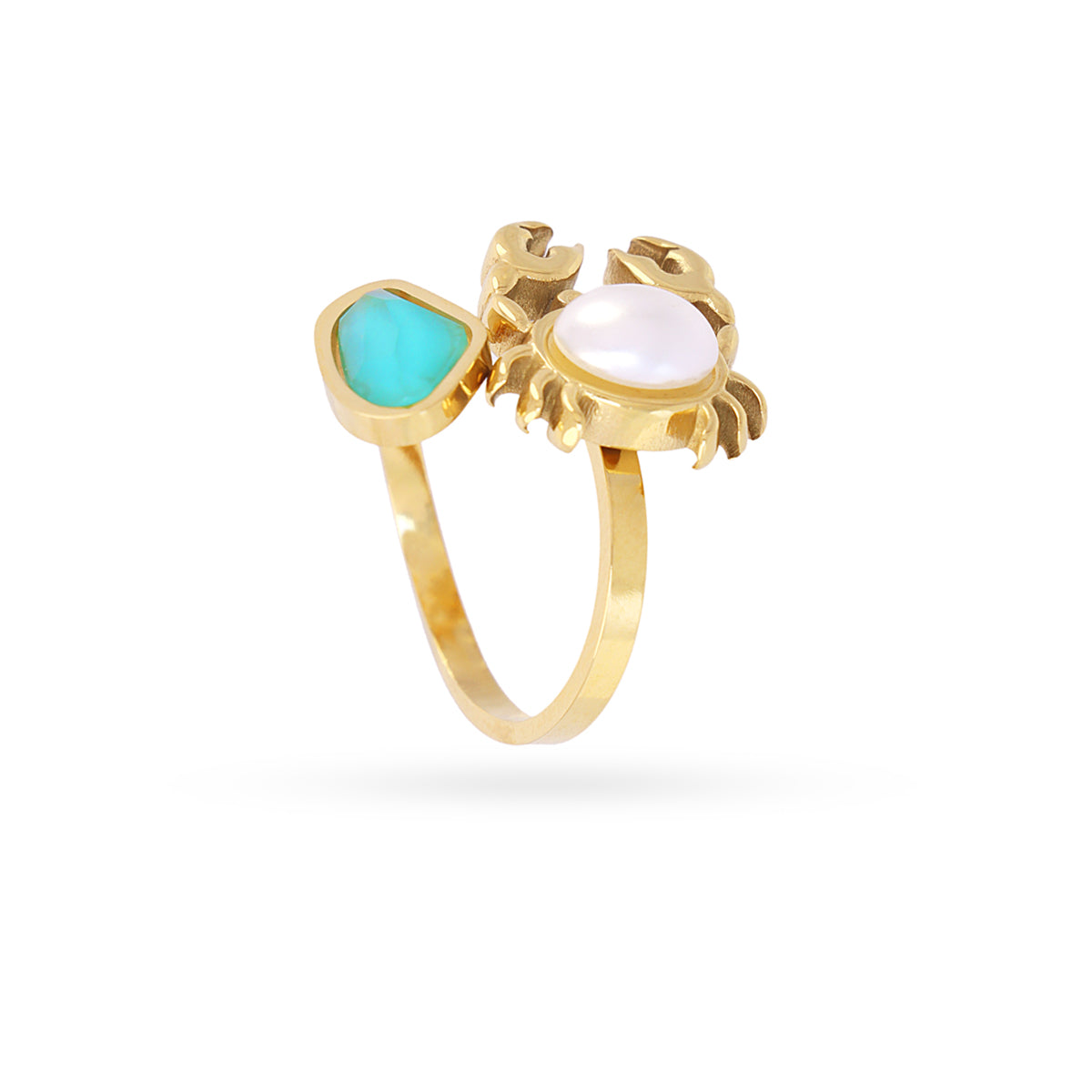 Anillo Aqua Silt Dorado Anartxy