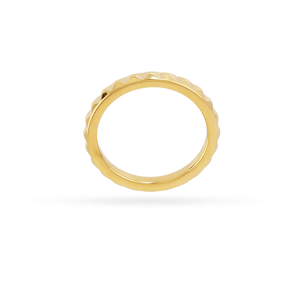 Anillo Vandal solitario textura Dorado Anartxy
