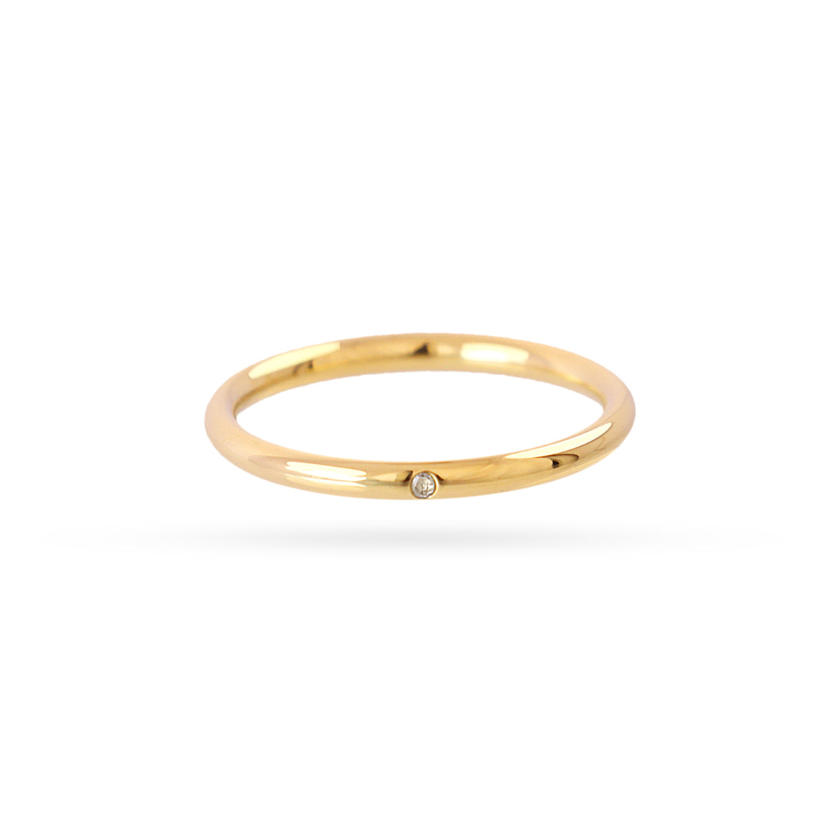 Anillo aro liso Vandal mini circonita Dorado Anartxy