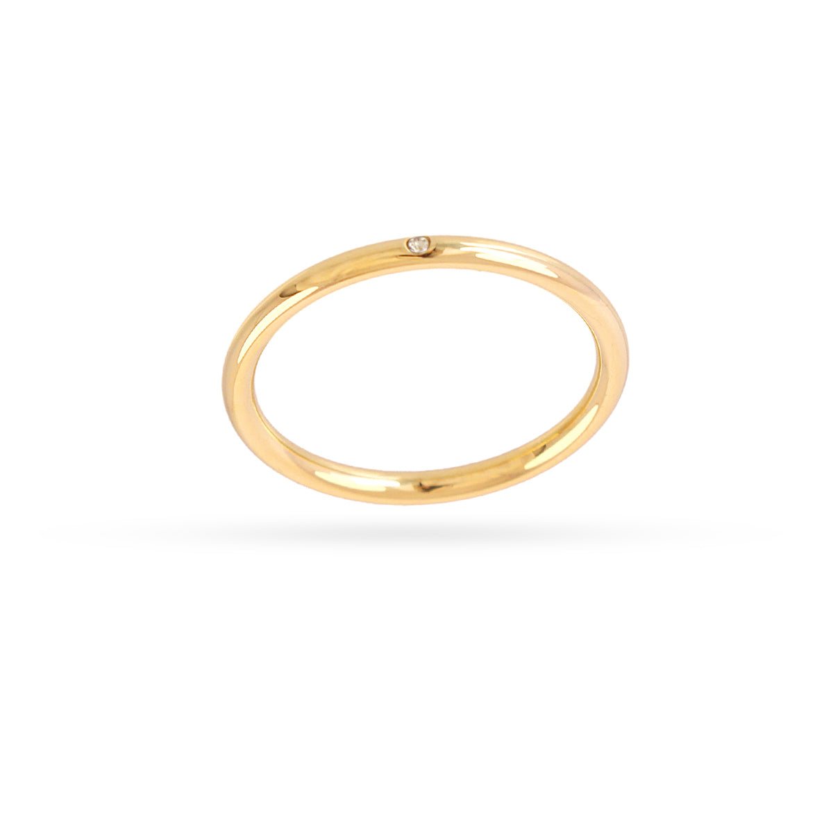 Anillo aro liso Vandal mini circonita Dorado Anartxy