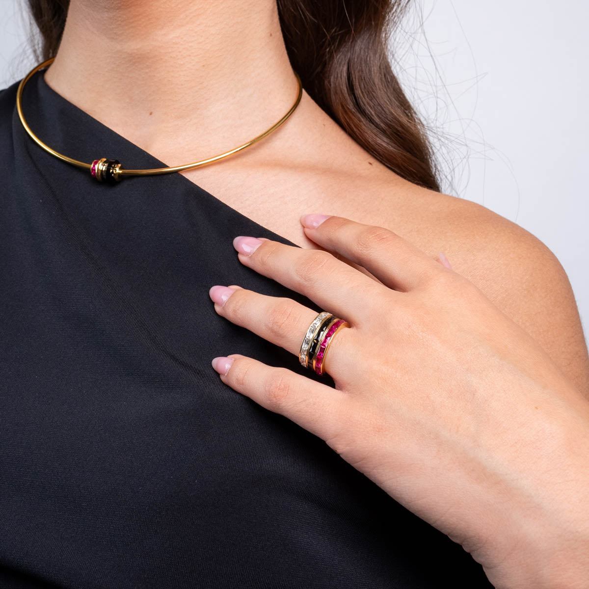 Anillo Vandal circonitas brillantes Blanco Anartxy