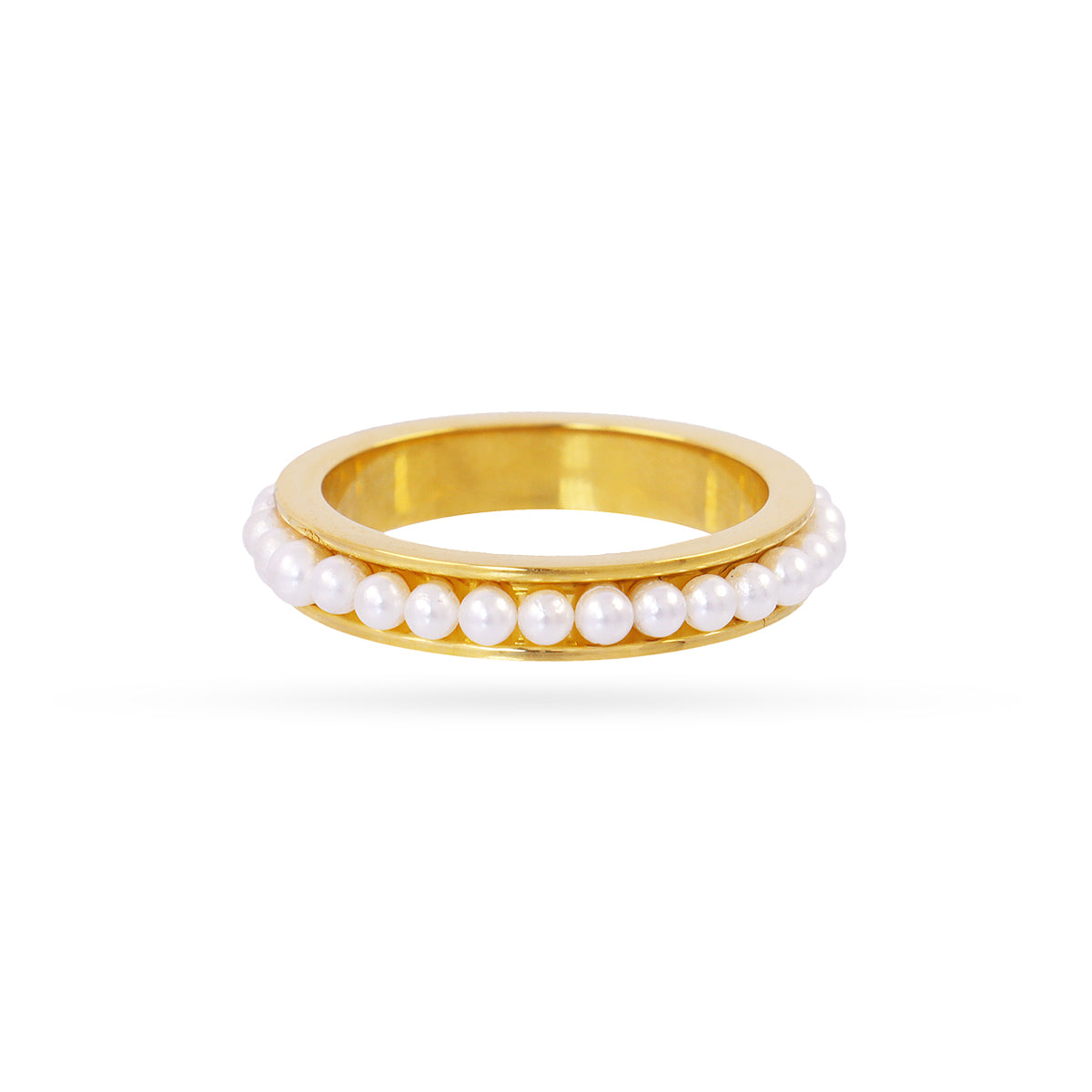 Anillo Vandal perlas blancas Dorado Anartxy