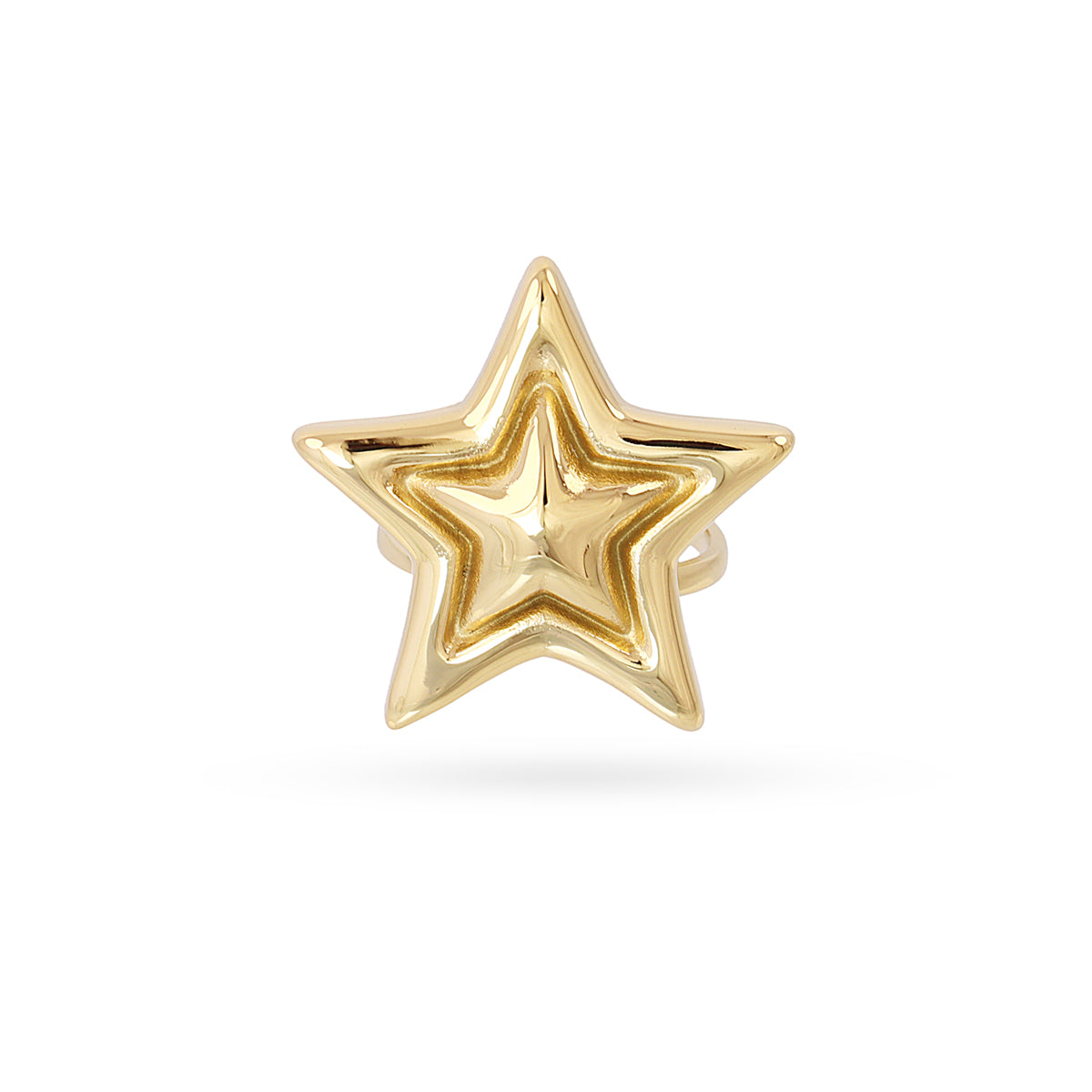 Anillo ajustable con estrella gruesa Dorado Anartxy