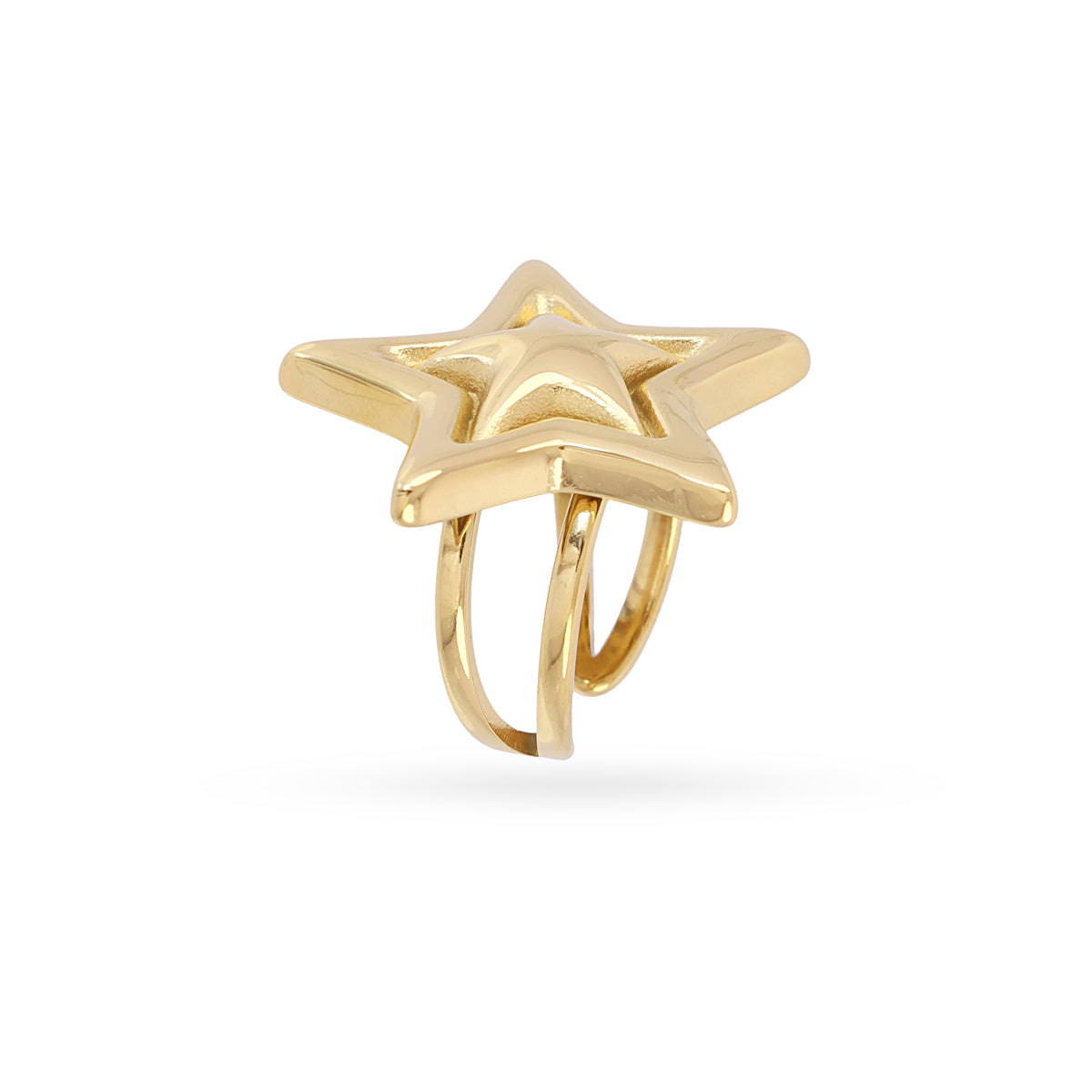 Anillo ajustable con estrella gruesa Dorado Anartxy