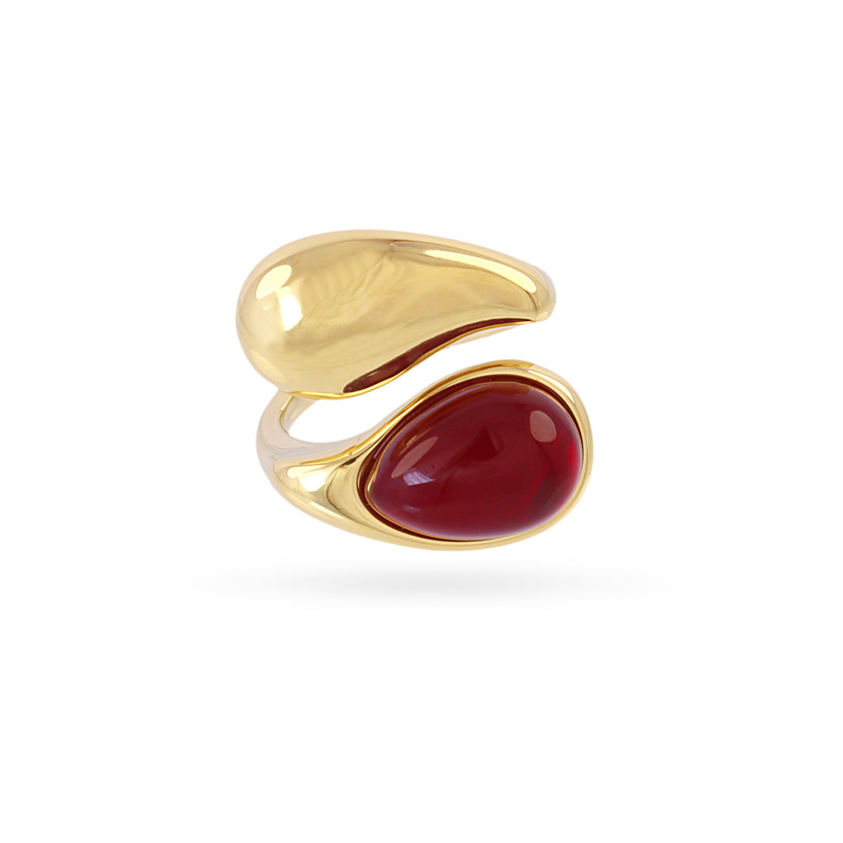 Anillo ajustable lágrimas con piedra Rojo Anartxy