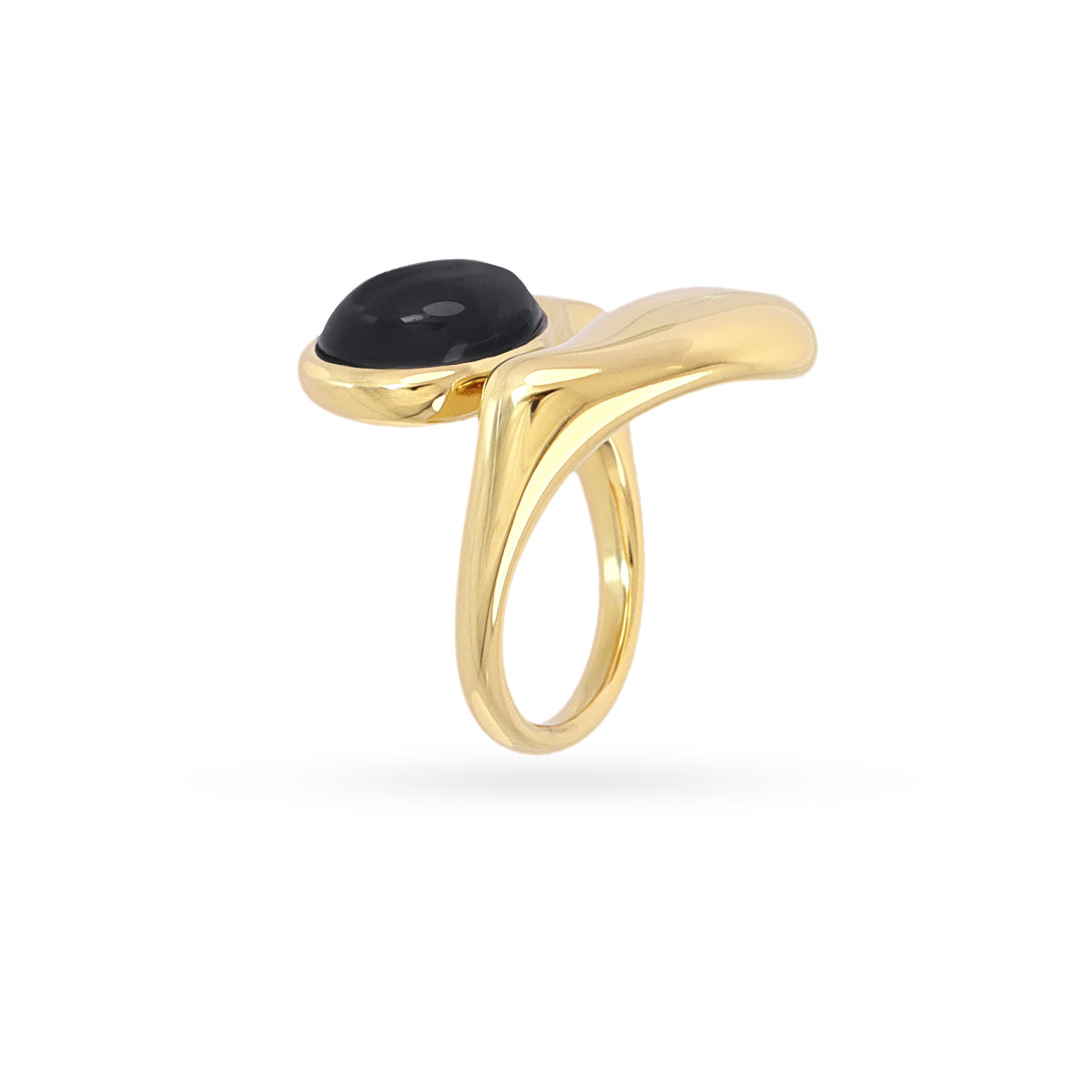 Anillo ajustable lágrimas con piedra Negro Anartxy