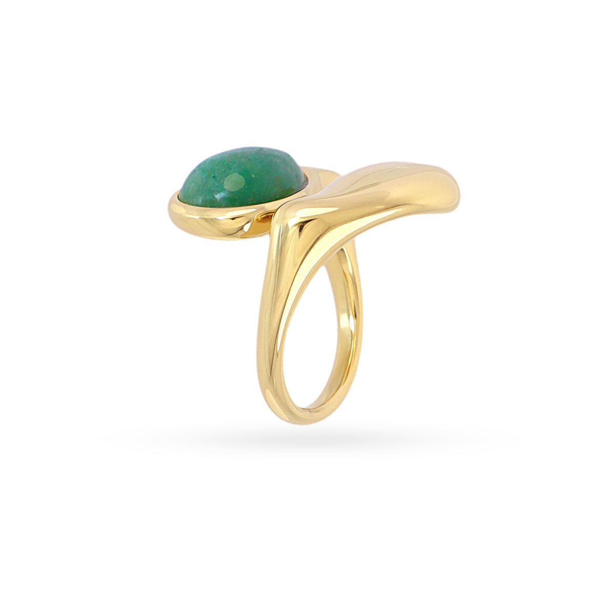 Anillo ajustable lágrimas con piedra Verde Anartxy