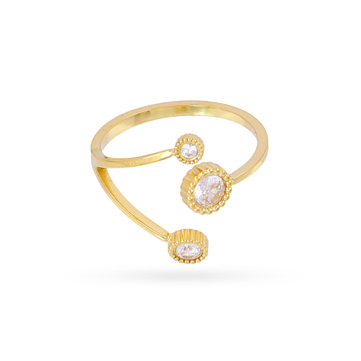 Anillo ajustable con circonitas blancas Dorado Anartxy