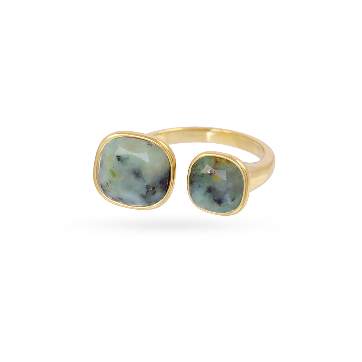 Anillo ajustable Spirit doble piedra Verde Anartxy