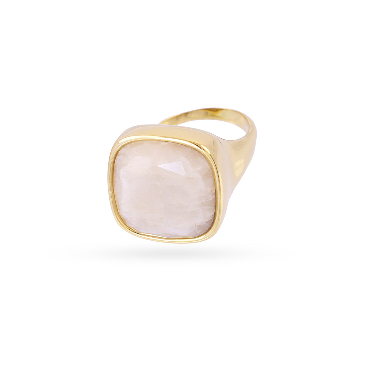 Anillo Spirit sello piedra cuadrada Beige Anartxy