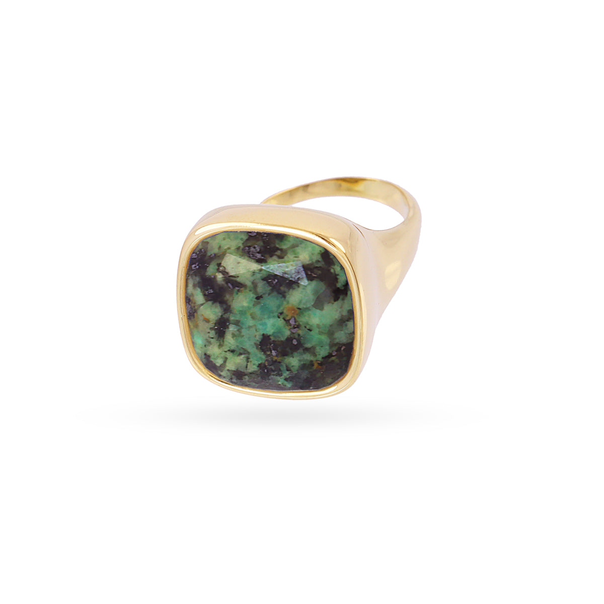 Anillo Spirit sello piedra cuadrada Verde Anartxy