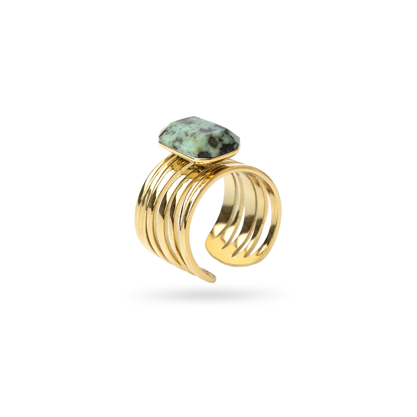 Anillo ajustable Spirit mineral Verde Anartxy