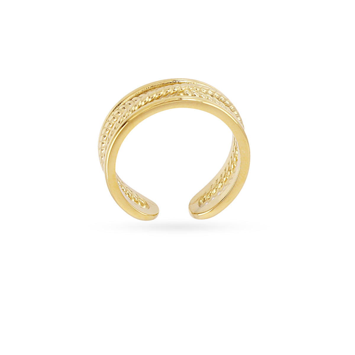Anillo ajustable Essentials trenza Dorado Anartxy