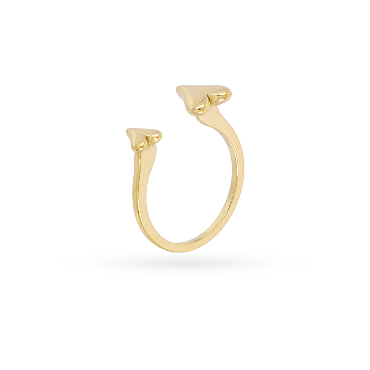 Anillo ajustable Essentials fino doble corazón Dorado Anartxy