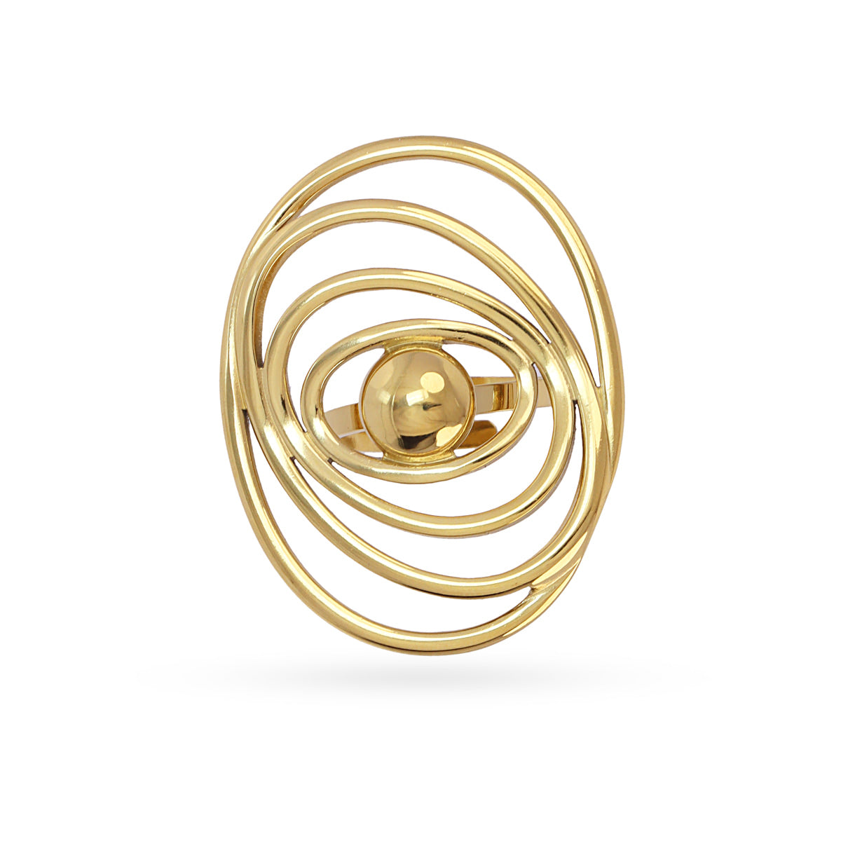 Anillo ajustable maxi espiral bañado en oro Dorado Anartxy