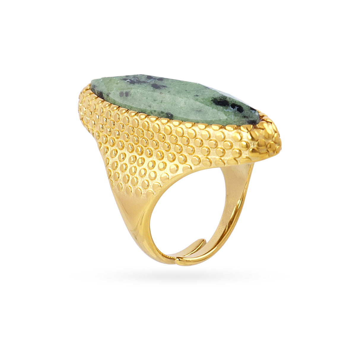 Anillo Spirit sello piedra marquesa Verde Anartxy