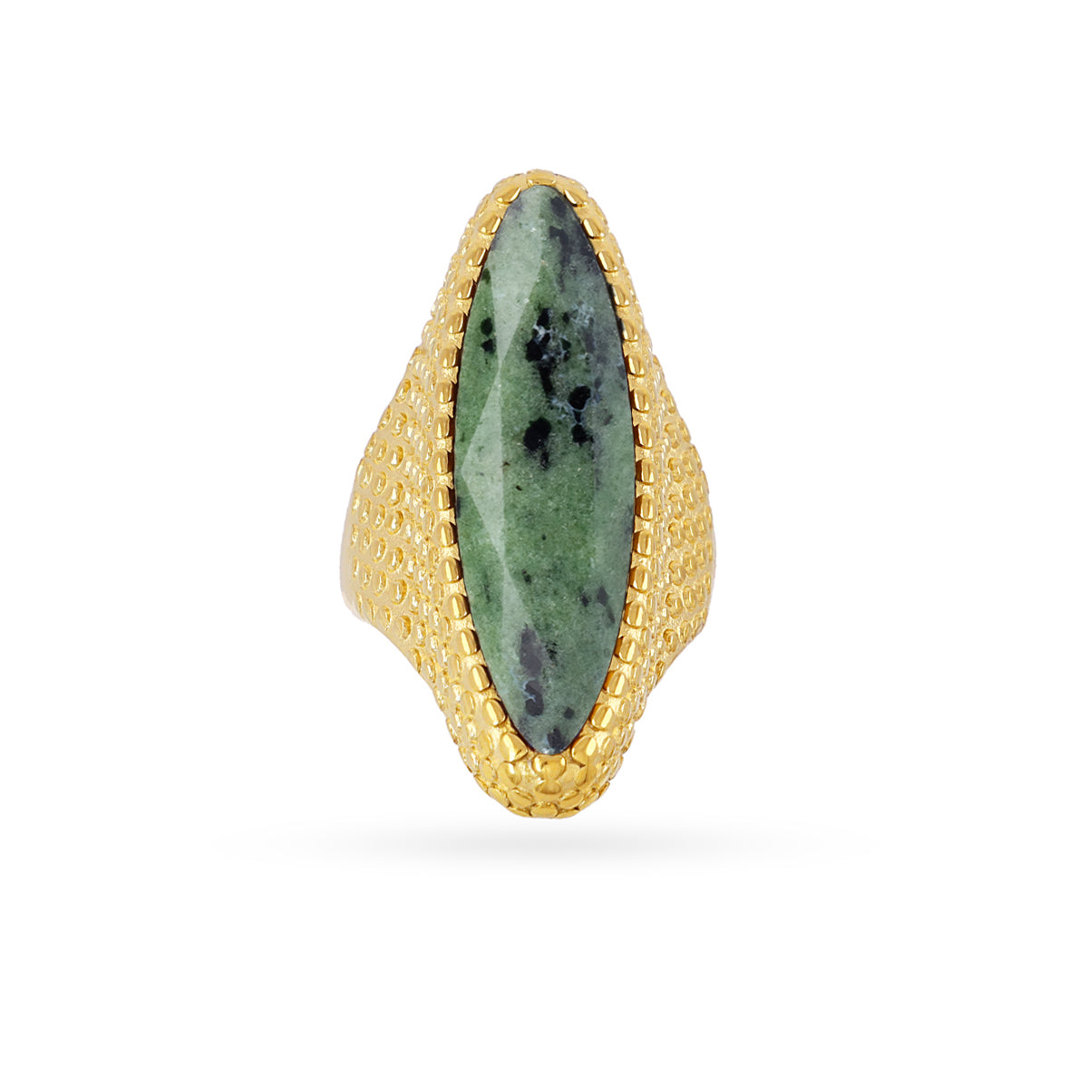 Anillo Spirit sello piedra marquesa Verde Anartxy