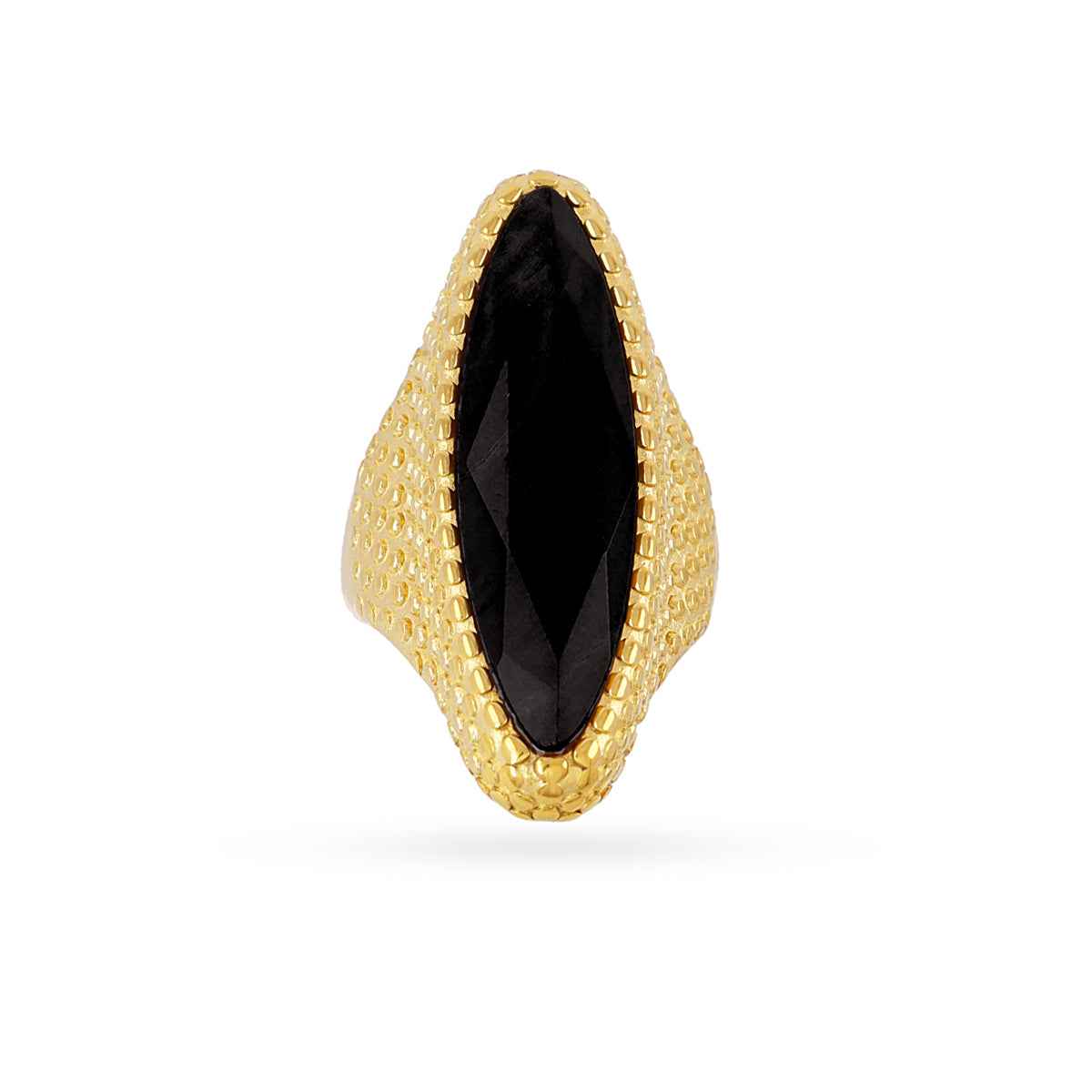 Anillo Spirit sello piedra marquesa Negro Anartxy