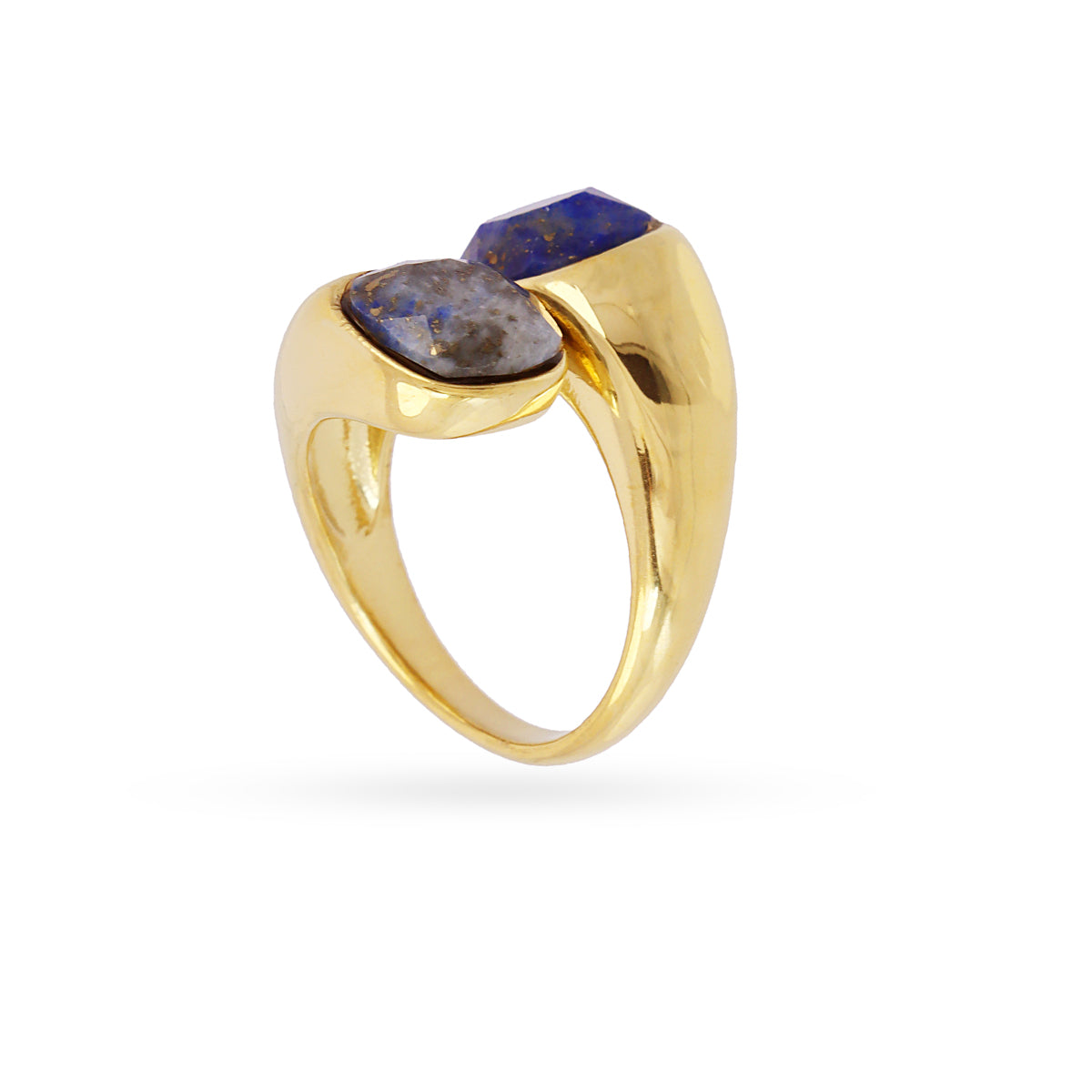 Anillo Spirit doble piedra natural Azul Anartxy