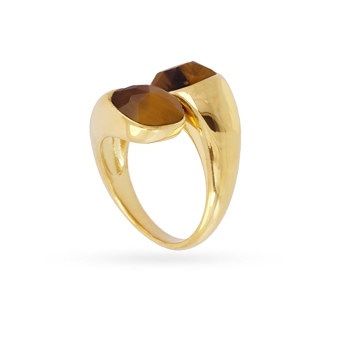 Anillo Spirit doble piedra natural Café Anartxy