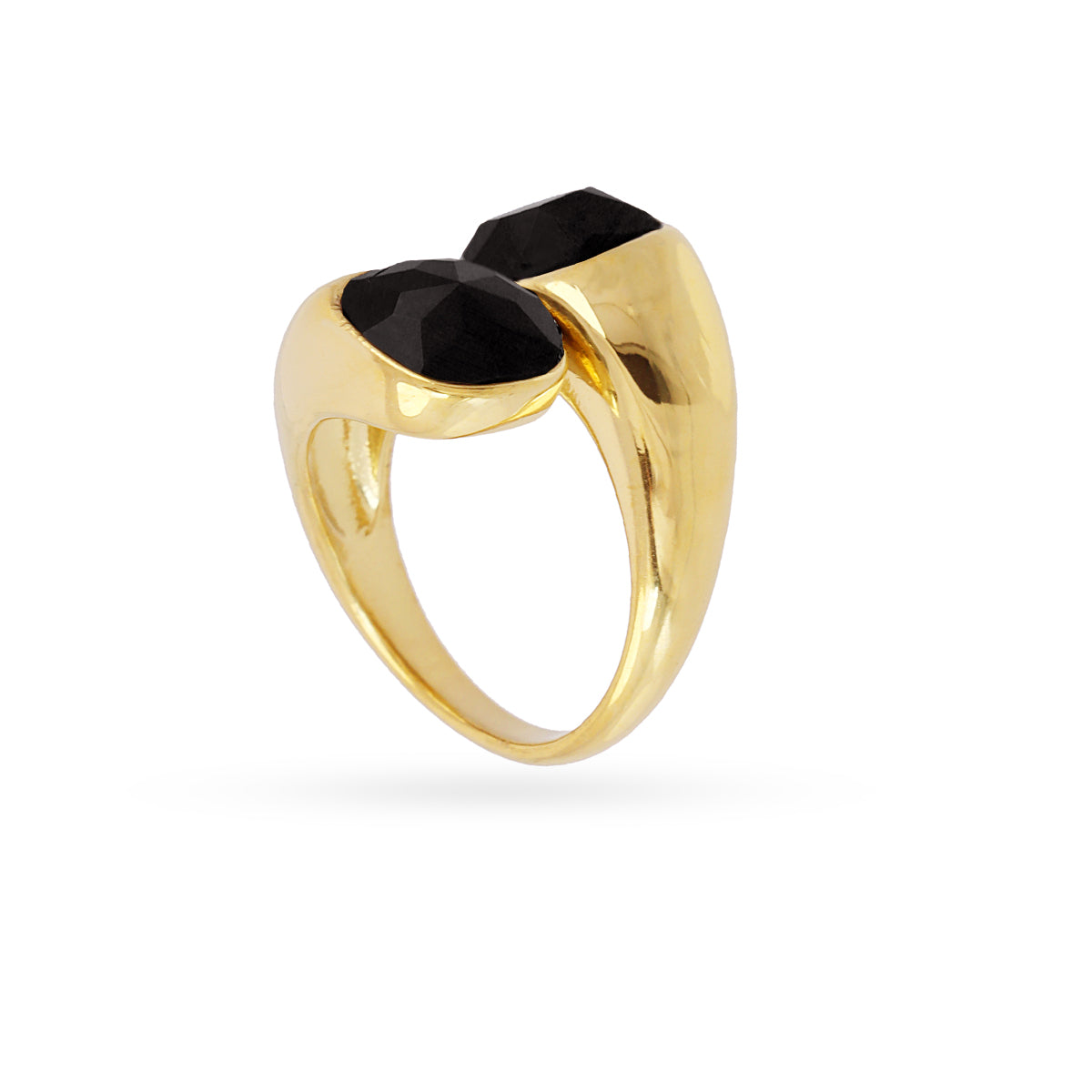 Anillo Spirit doble piedra natural Negro Anartxy