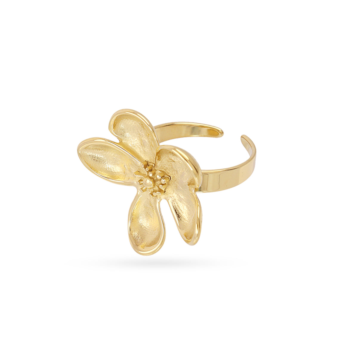 Anillo ajustable Essentials flor Dorado Anartxy