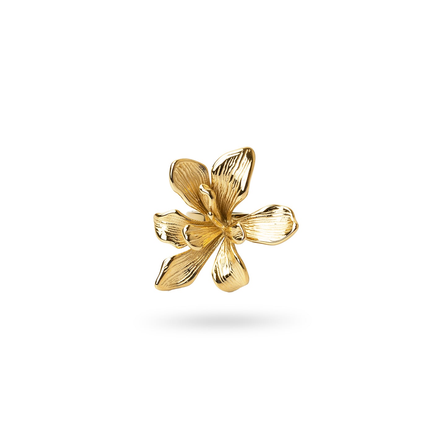Anillo ajustable Essentials flor relieve Dorado Anartxy