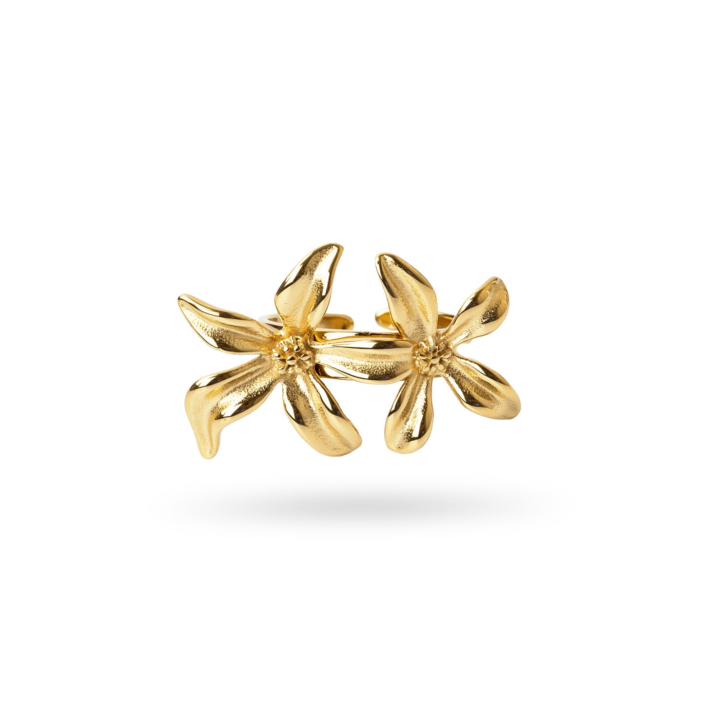 Anillo ajustable Essentials doble flor Dorado Anartxy