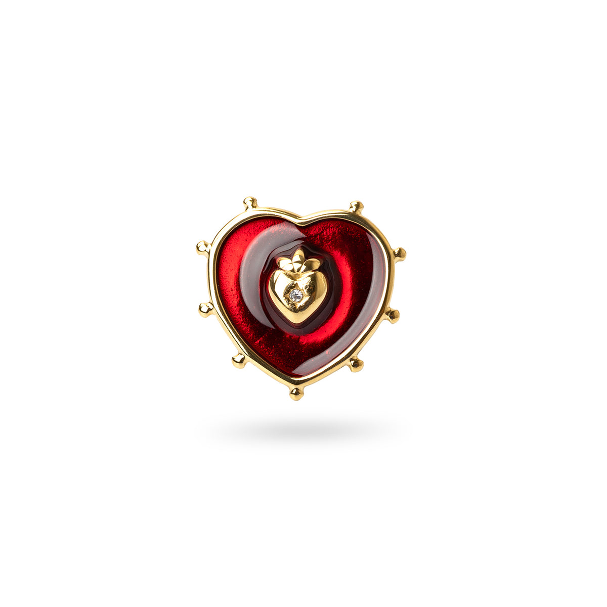 Anillo ajustable corazón sagrado Dorado Anartxy