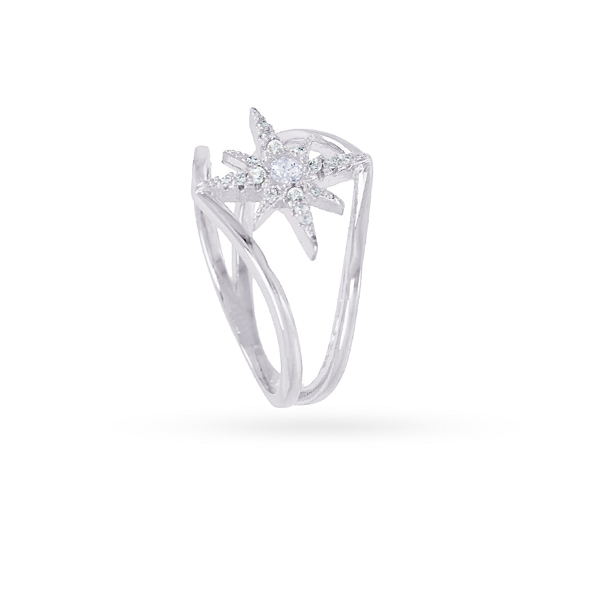 Anillo Alma doble aro estrella Plateado Anartxy