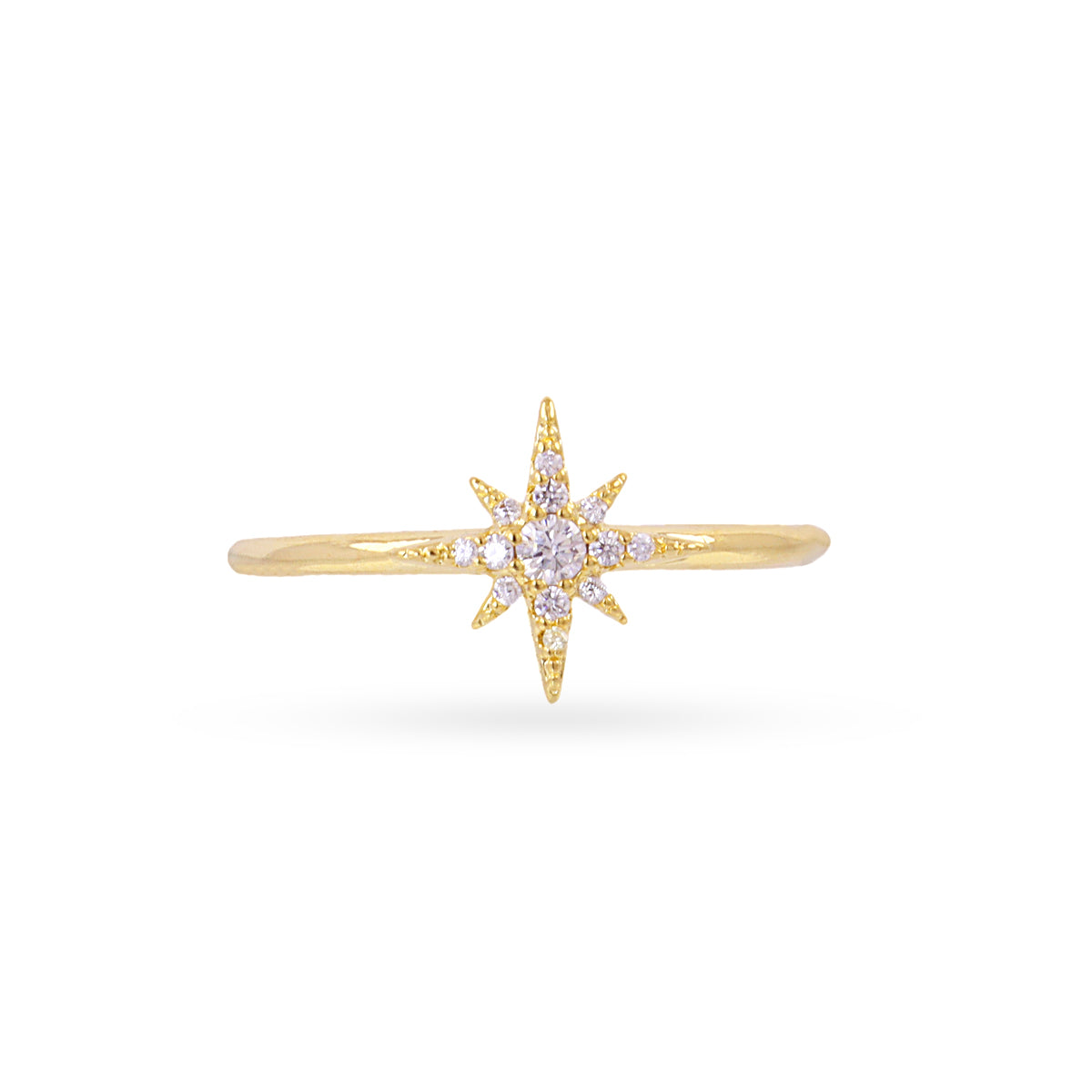 Anillo fino Alma estrella circonitas Dorado Anartxy