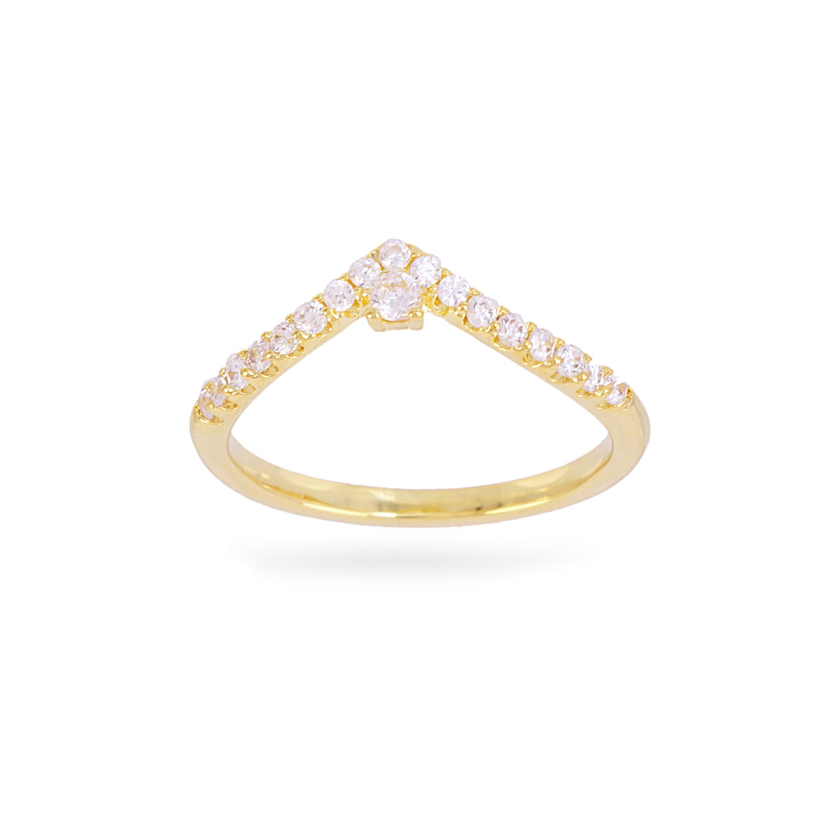 Anillo Alma chevron circonitas Dorado Anartxy