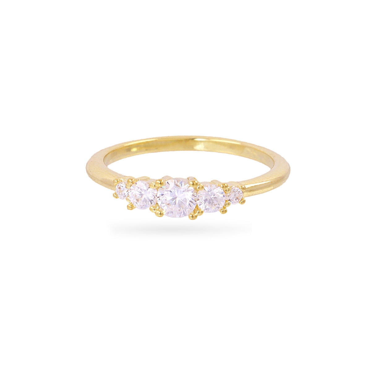 Anillo fino Alma tiara circonitas Dorado Anartxy