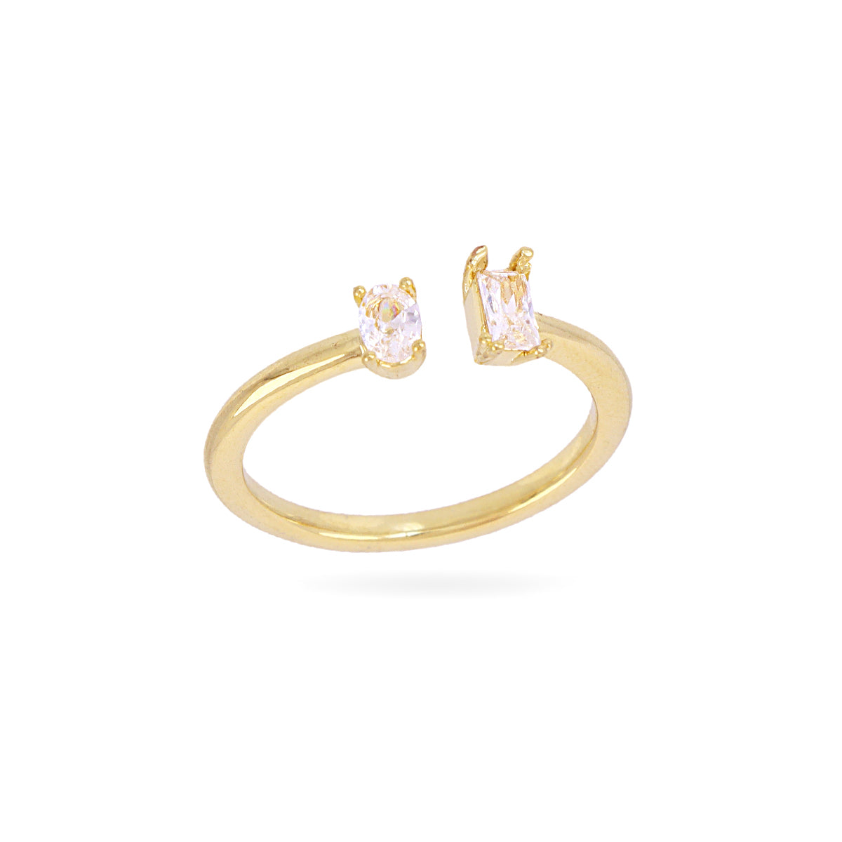 Anillo fino Alma doble circonita Dorado Anartxy
