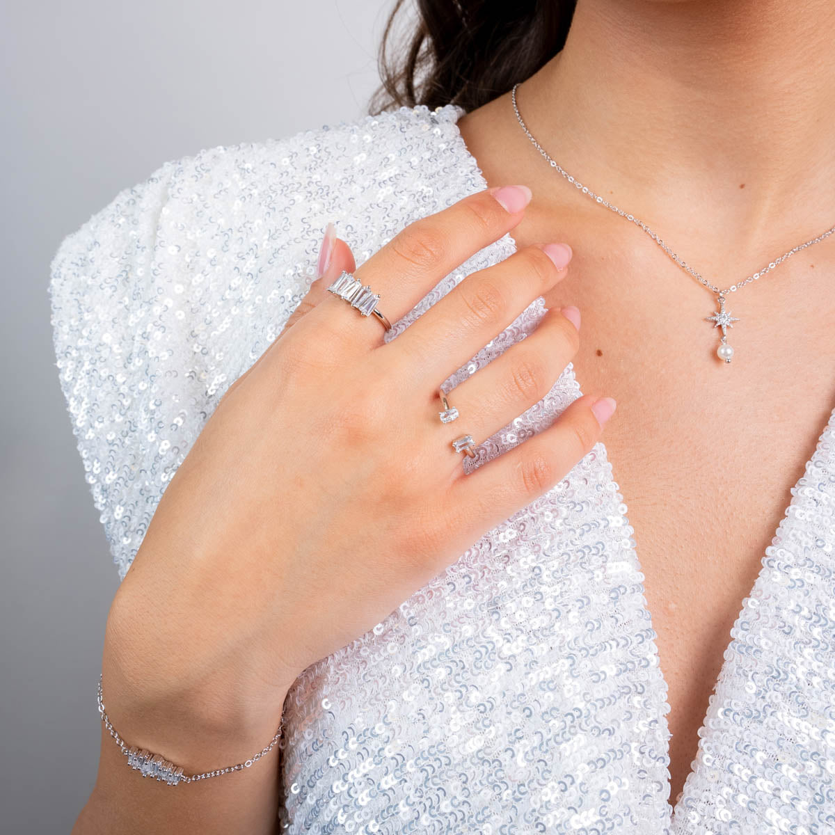 Anillo fino Alma doble circonita Plateado Anartxy