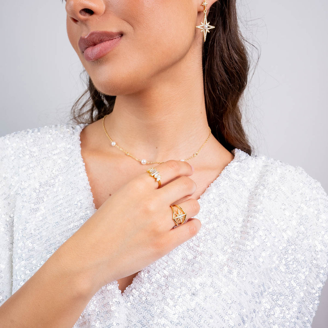 Conjunto Baguette dorado Anartxy