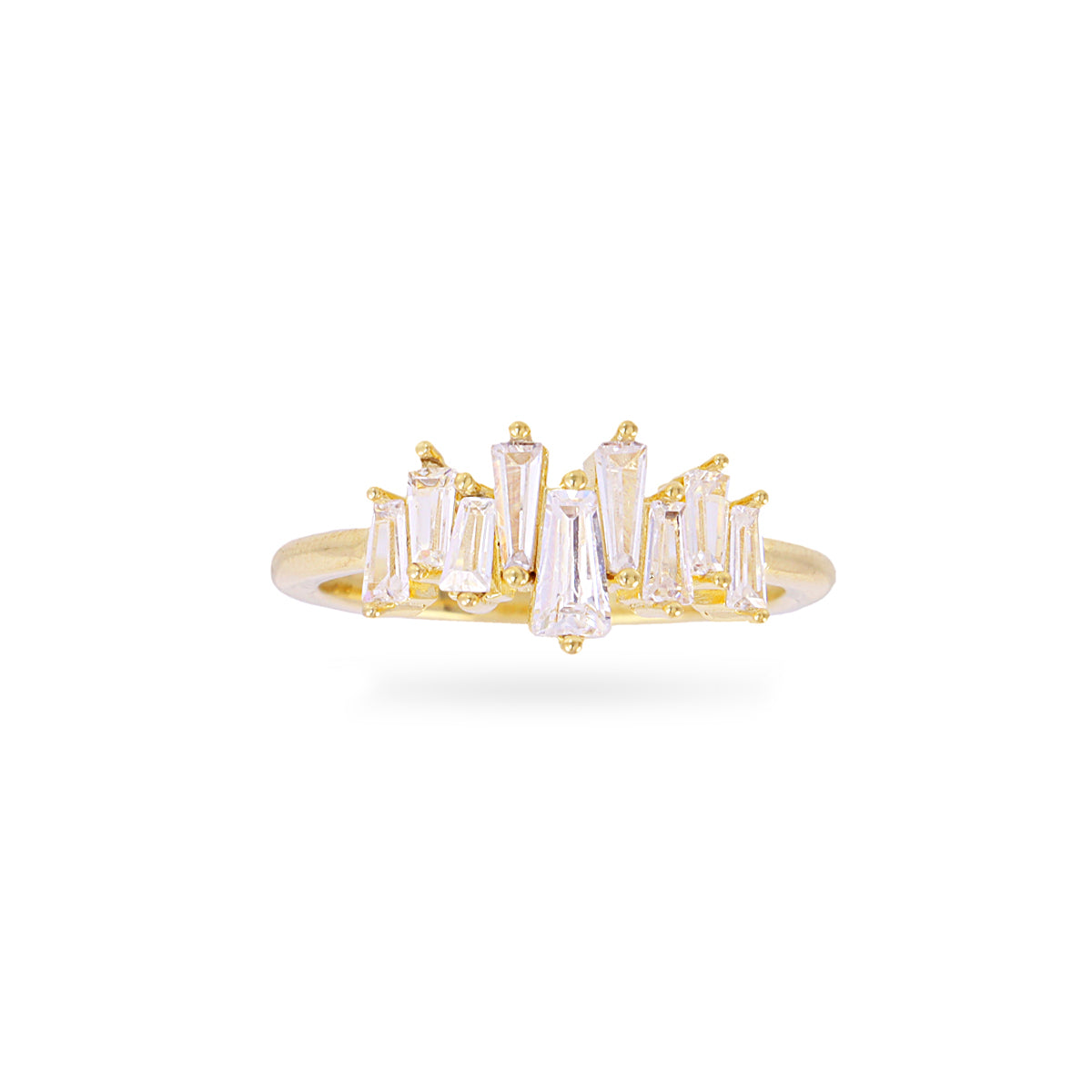 Anillo Alma circonitas baguette Dorado Anartxy