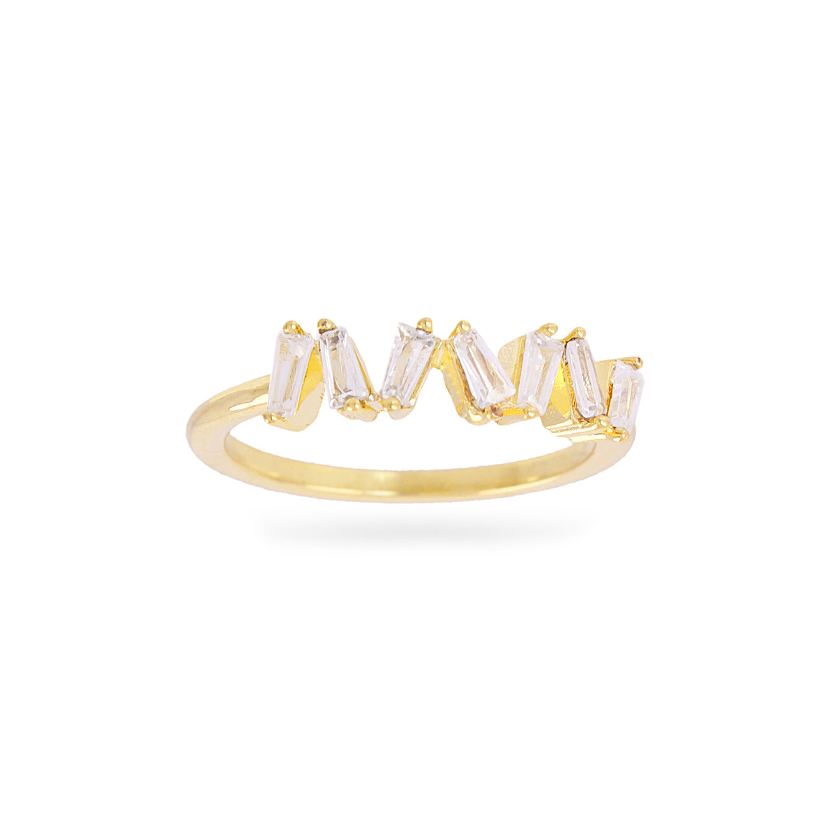 Anillo Alma zigzag circonitas Dorado Anartxy