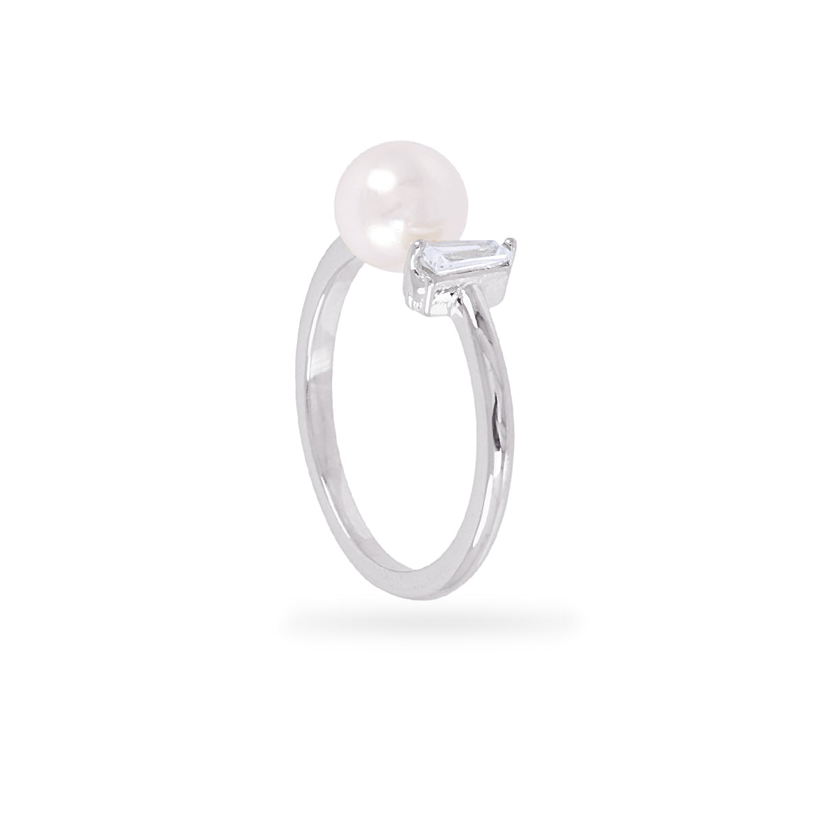 Anillo fino Alma perla y circonita Plateado Anartxy