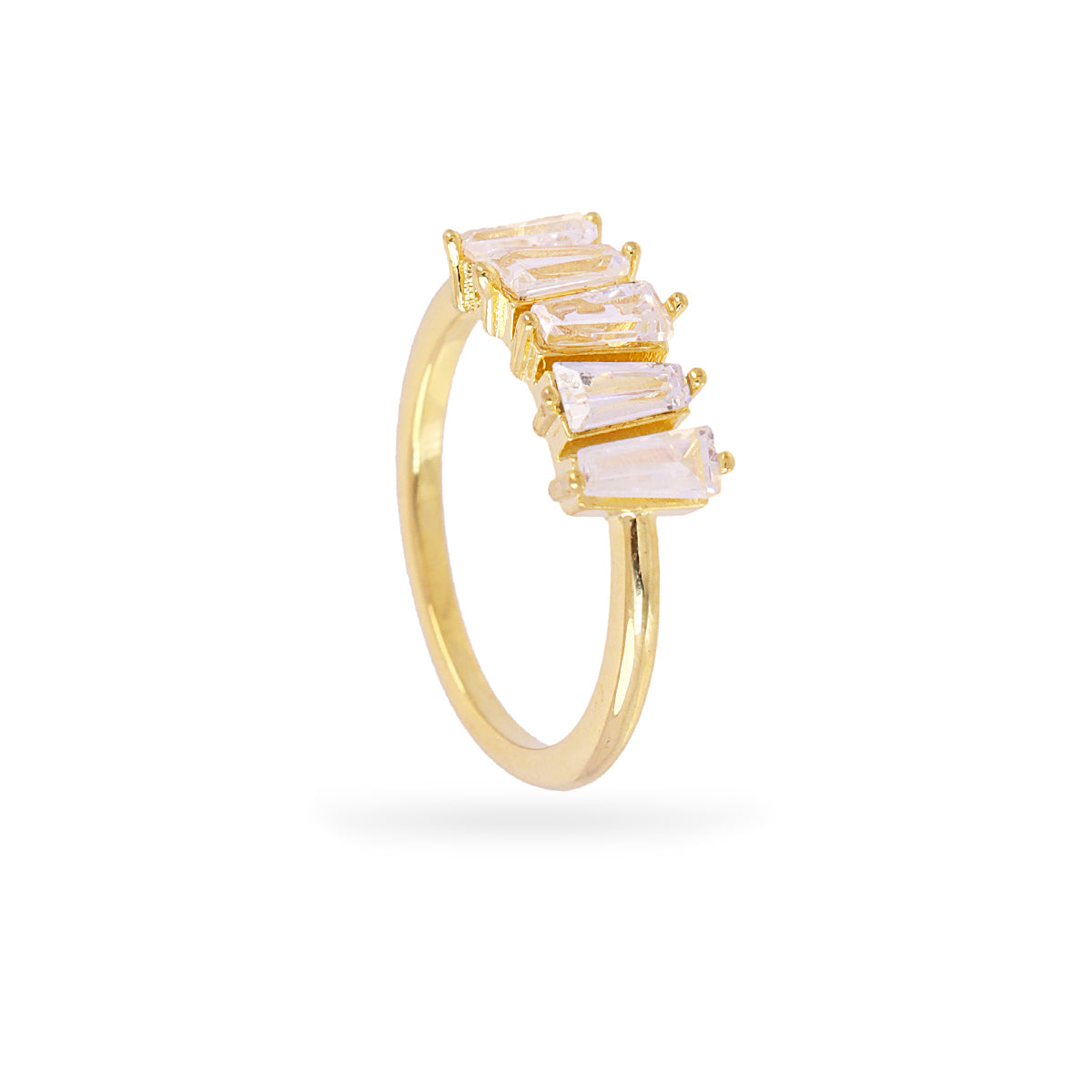 Anillo Alma baguette escalonado Dorado Anartxy