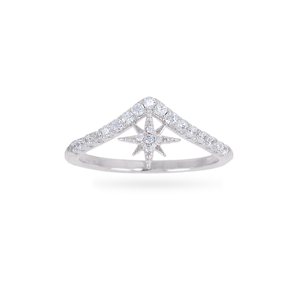 Anillo Alma chevron estrella Plateado Anartxy
