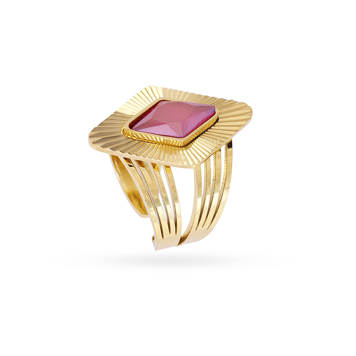 Anillo Prisma ajustable rombo Rosa Anartxy