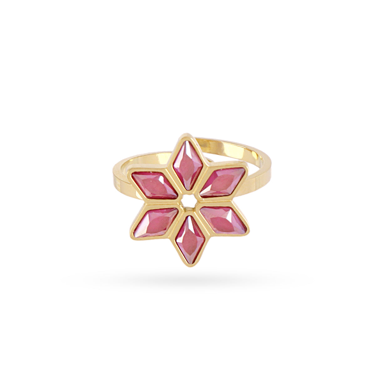Anillo Prisma ajustable flor Rosa Anartxy