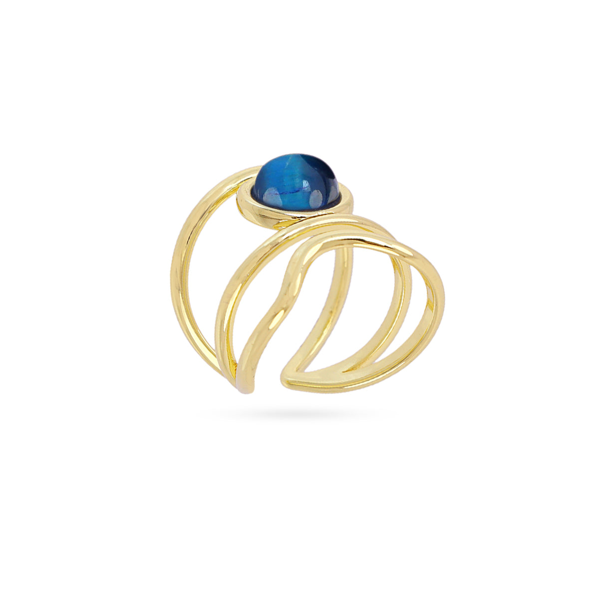 Anillo ajustable Mirage piedra Azul Anartxy