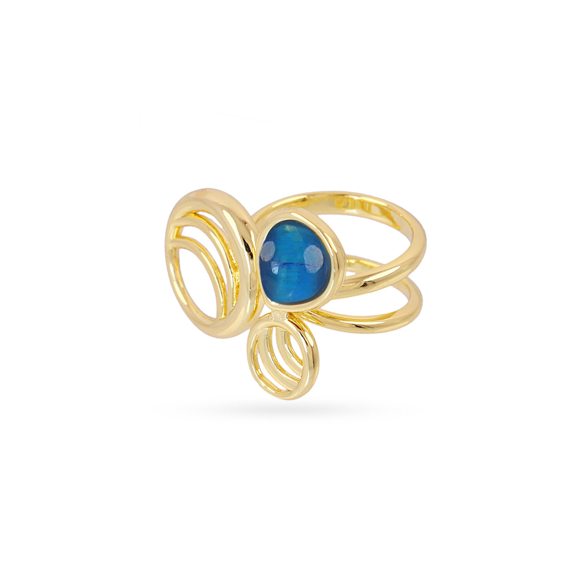 Anillo ajustable Mirage círculos Azul Anartxy